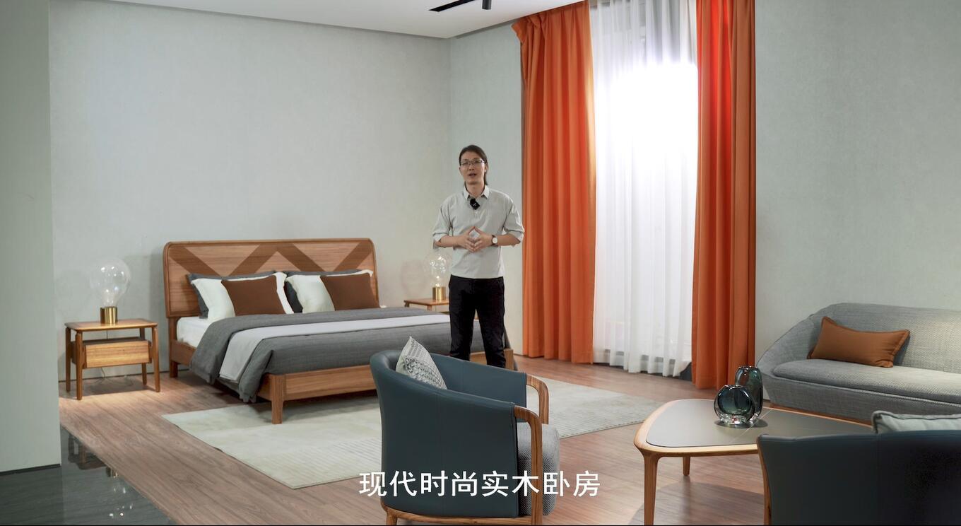 現(xiàn)代時尚實木臥房